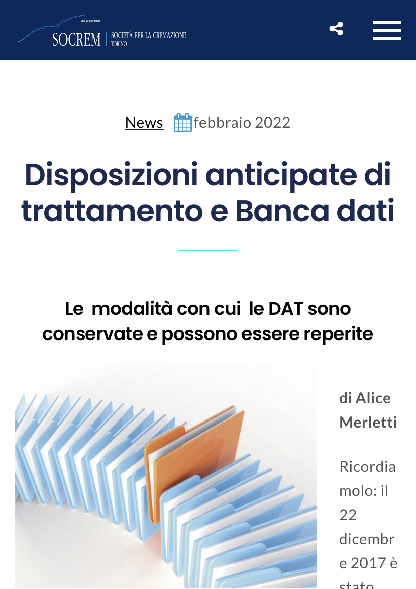 Disposizioni anticipate di trattamento e Banca dati